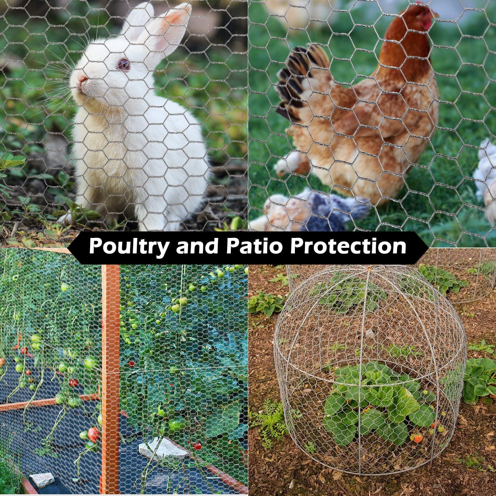 Chicken Wire Fencing, 16.9Inx32.8Ft Mesh Chicken Wire Mesh, 0.6'' Fences Hexagonal Hardware Cloth for Rabbit Cage, Silver Landscape