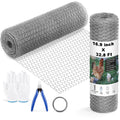 Chicken Wire Fencing, 16.9Inx32.8Ft Mesh Chicken Wire Mesh, 0.6'' Fences Hexagonal Hardware Cloth for Rabbit Cage, Silver Landscape