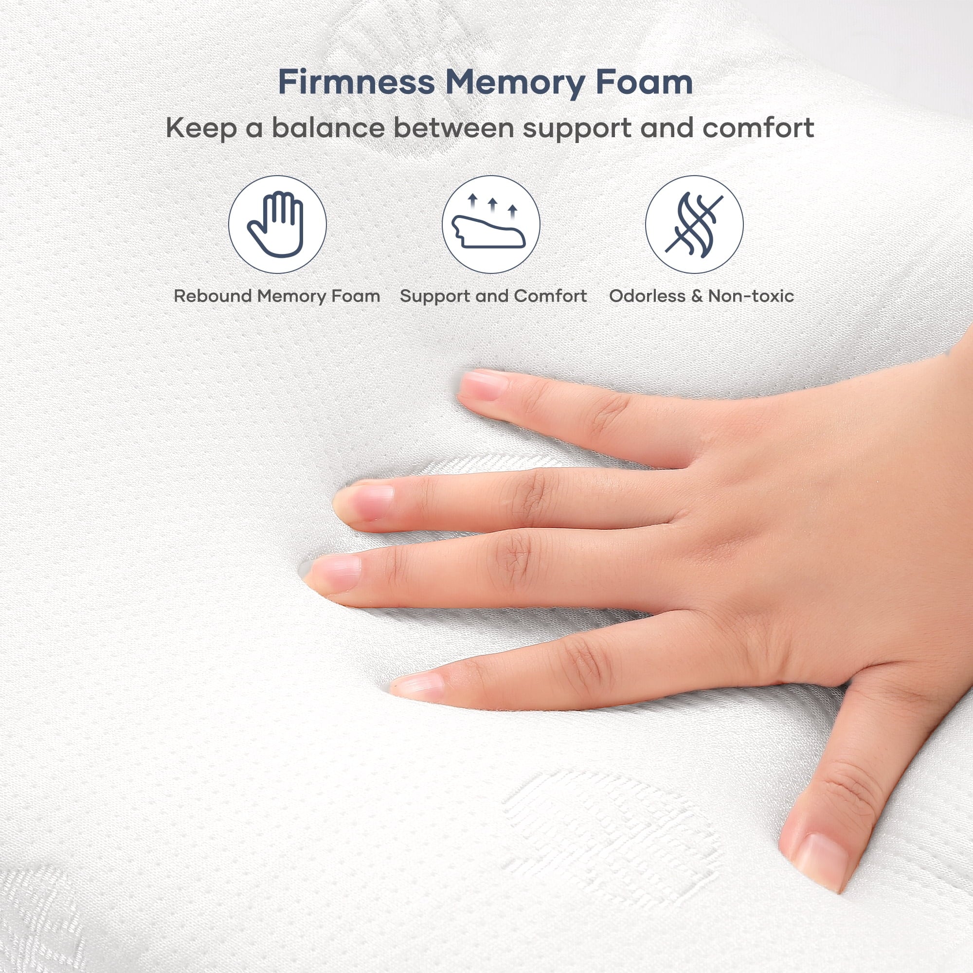 Cervical Pillow Memory Foam Orthopedic Pillow for Neck Pain Sleeping Side, Back, Stomach Sleeper with Washable Pillowcase